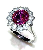Ring Woman Kate in White Gold Rubino RUB OVALE DIA CT 0.66 F/VS